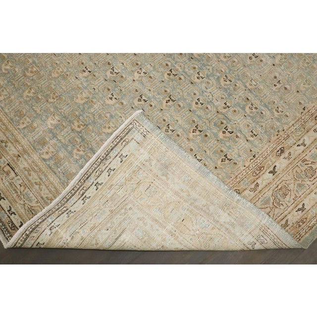 English Persian Tabriz Mint Green Rug For Sale - Image 3 of 9