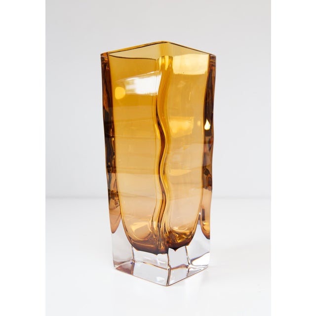 Swedish Glass Vases in Blue and Amber from Orrefors, Set of 4 For Sale - Image 14 of 17