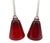 Vintage Elegant Ruby Red Fluted Wine Goblets With Crystal Clear Stems - A Pair For Sale - Image 9 of 12