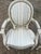Off-white French 19th Century Louis XVI Painted Walnut Arm Chairs - Set of 2 For Sale - Image 8 of 9