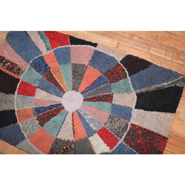 Vintage American Hooked Scatter Size Rug - 3'2" x 5'11" For Sale - Image 10 of 10