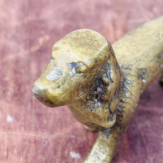Brass Late 1800s Miniature Brass English Spaniel Dog Figurine For Sale - Image 8 of 12