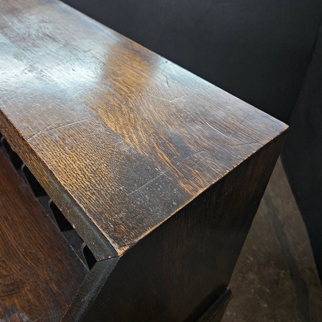 Wood Late 19th Century English Oak Jacobean Style Bureau on Barley Twist Stretcher Base For Sale - Image 7 of 18