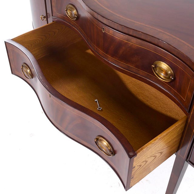 Brown Henkel Harris Hepplewhite Style Inlaid Mahogany Sideboard For Sale - Image 8 of 9
