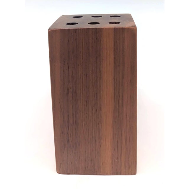 Don Shoemaker Mid 20th Century Staved Walnut Wood Pencil Holder For Sale - Image 4 of 10