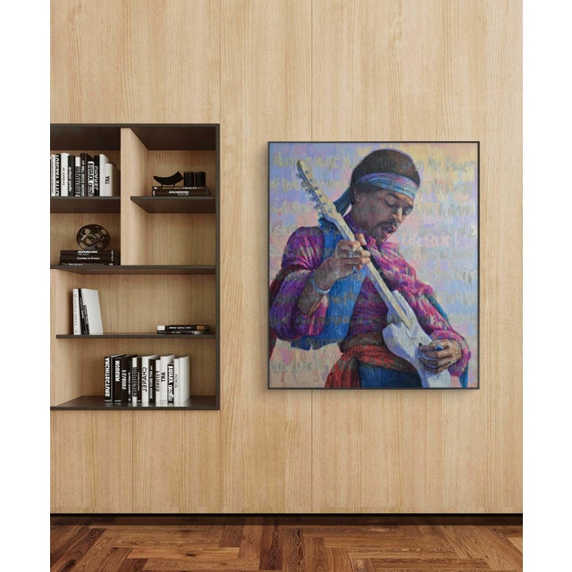 Realism Christina Major Oil on Canvas “Jimi” by Christina Major 56 x 66 2025 For Sale - Image 3 of 12