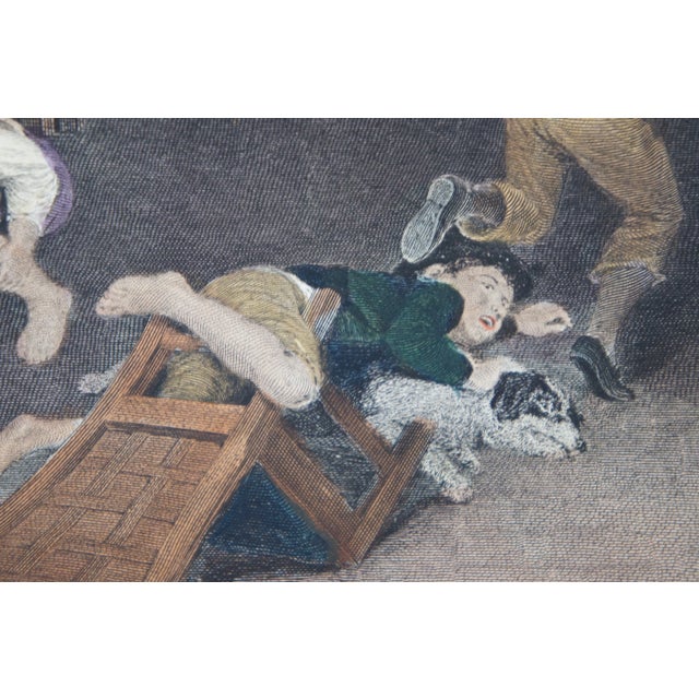 Antique Colored Print Engraving Blind Mans Buff Bluff Game Wilkie Raimbach For Sale - Image 12 of 13