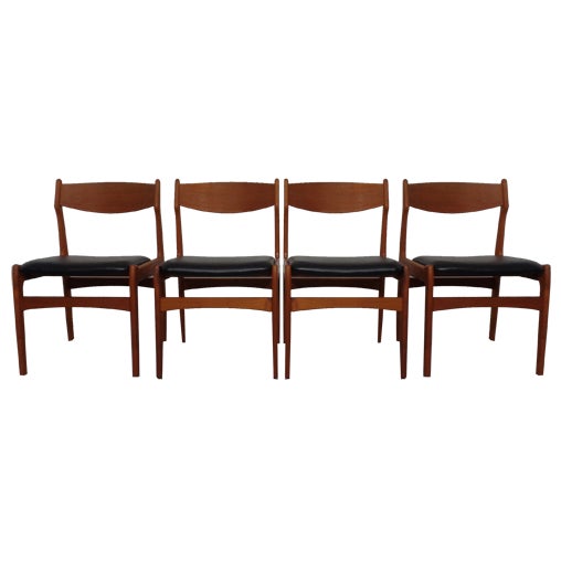 Teak Dining Chairs by Erik Buch for Od Møbler, 1960s, Set of 4 For Sale