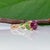 Metal 1.78Ct Purple Garnet Ring With Tsavorite Garnet Accents in Solid 14k Gold, Size 6.75 For Sale - Image 7 of 9