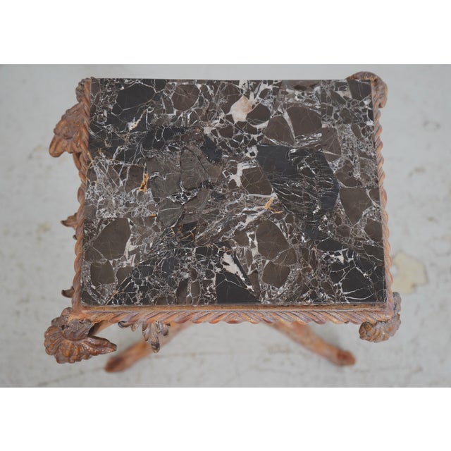 Maitland - Smith Pair Maitland Smith Marble Top Faux Branch & Bird Pedestal Tables For Sale - Image 4 of 14