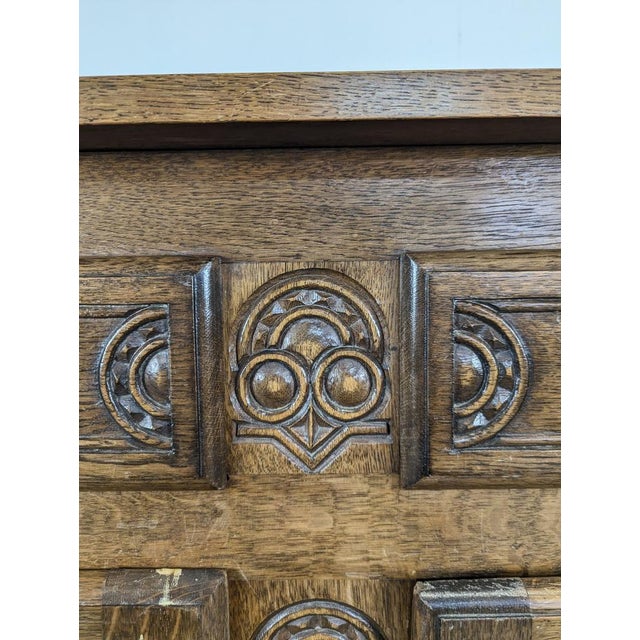 Wood Brutalist Carved Oak Sideboard For Sale - Image 7 of 11