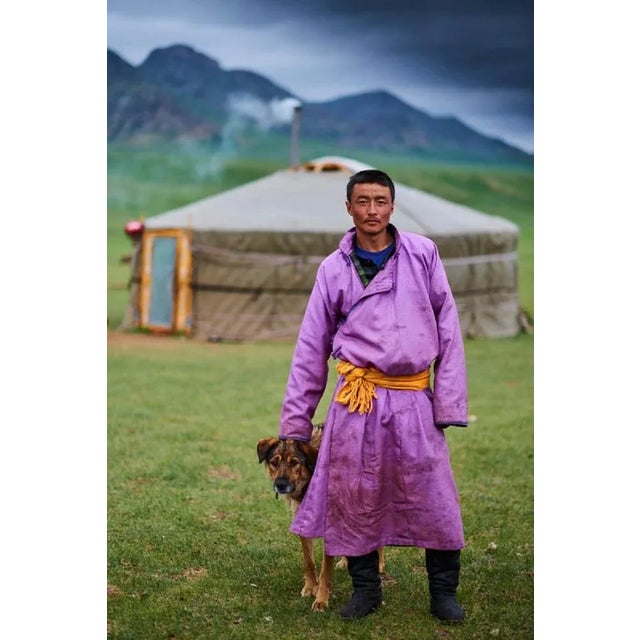 Tuul & Bruno Morandi, Mongolia, Nomad Man and Dog, Photographic Paper, in Flawless conditions. Designed from 2000 This...