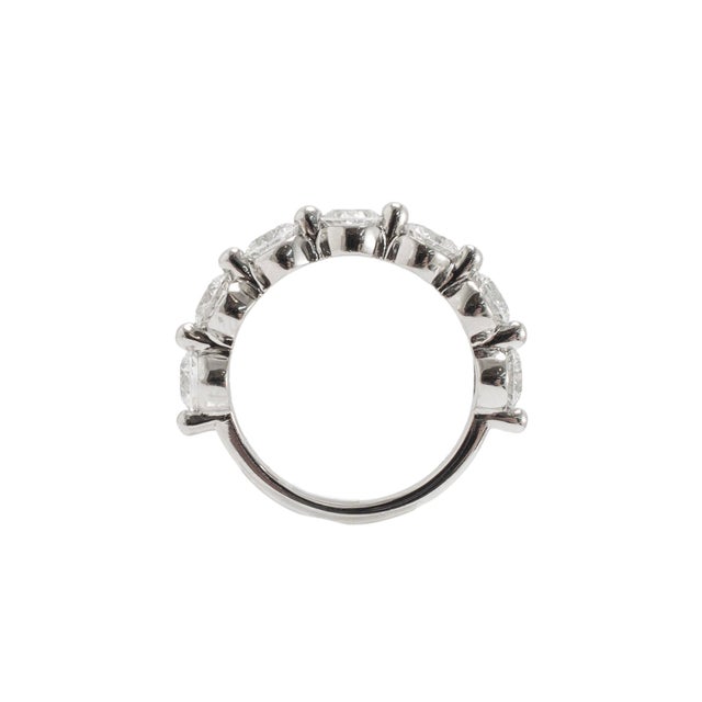 Metal Platinum 2.63ctw Round Lab Grown Diamond Shared Prong Half Eternity Band Ring, Size 8 For Sale - Image 7 of 10