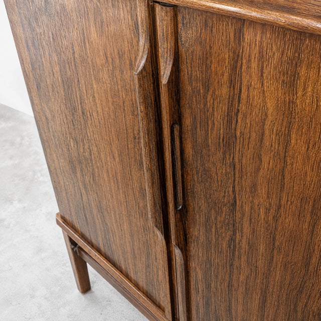Tan Vintage Danish Highboard with Bar Compartment, 1960s For Sale - Image 8 of 9
