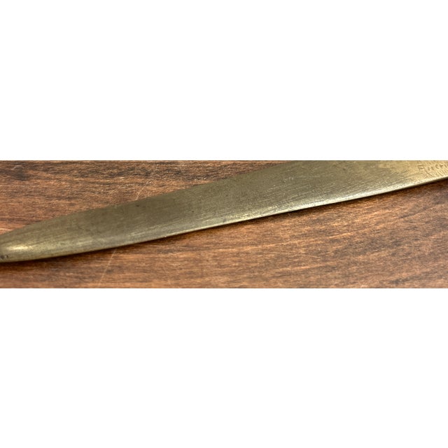 1920s Signed Henri Rischmann Art Nouveau Handmade Bronze Letter Opener For Sale - Image 13 of 15