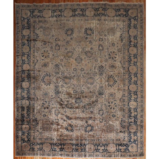 Industrial Early 20th Century Zabihi Collection Oversize Distressed Rug - 11'10" x 15'6" For Sale - Image 3 of 12
