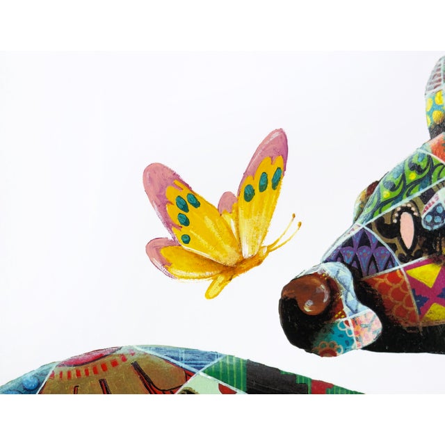 2010s Louis Masai, "We're Stuffed" - The Butterfly Effect, Unique Hand Painted Screen Print, 2019 For Sale - Image 5 of 5