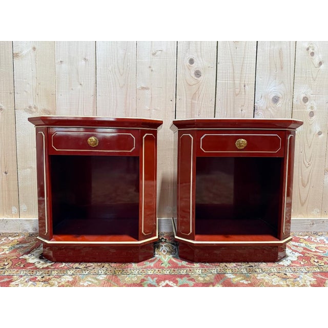 Lacquered Bedside Tables by Maurice Hirsch, 1970s, Set of 2 For Sale - Image 9 of 9