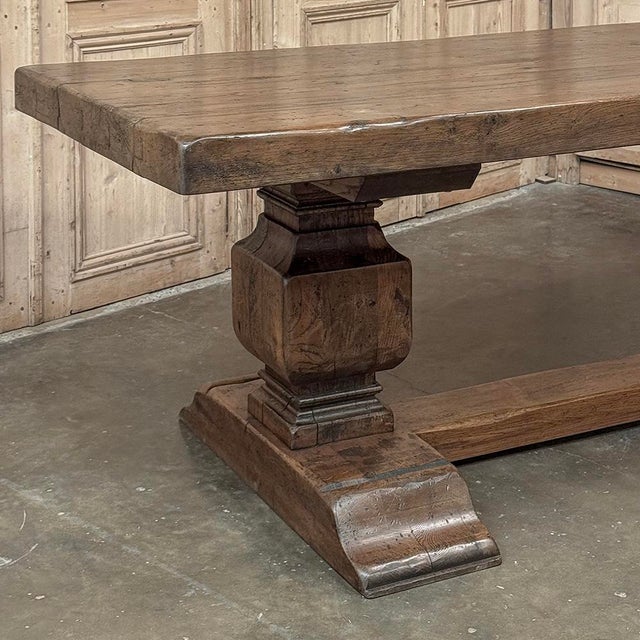 Antique Rustic European Double Pedestal Trestle Dining Table For Sale In Dallas - Image 6 of 18