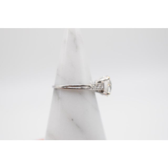 Silver Mid 20th Century Round Diamond Ring, Size 5 For Sale - Image 8 of 12