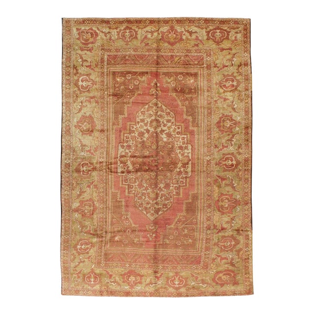 Galerie Shabab Collection Early 20th Century Turkish Oushak Room Size Carpet For Sale