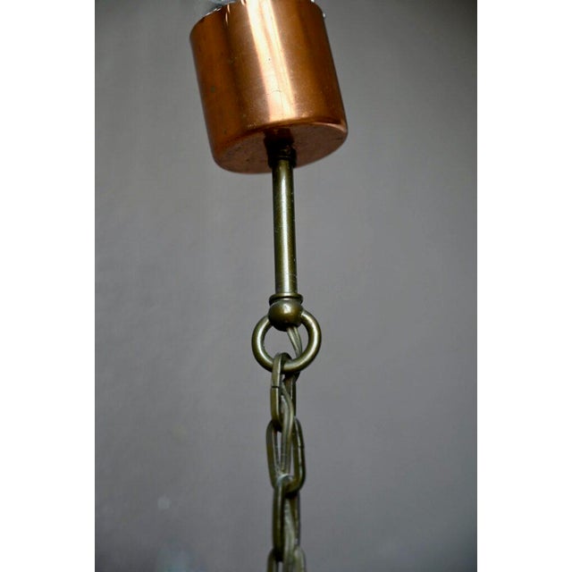 Midcentury Pendant Lamp in Glass and Copper Metal, 1950 For Sale - Image 13 of 14