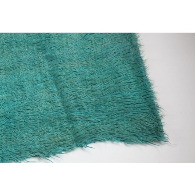 Late 20th Century Organic Filikli Hand Knotted Turquoise Tone Runner Rug -2' X 6' 11'' For Sale - Image 4 of 9