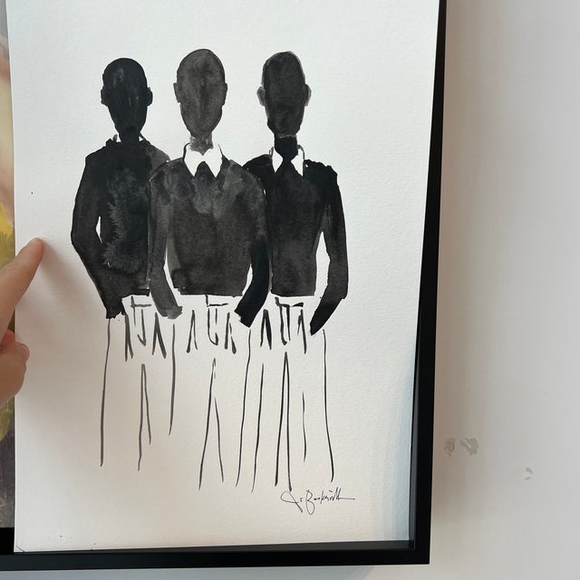 Black Ink Wash Series by Jo Baskerville For Sale - Image 8 of 12