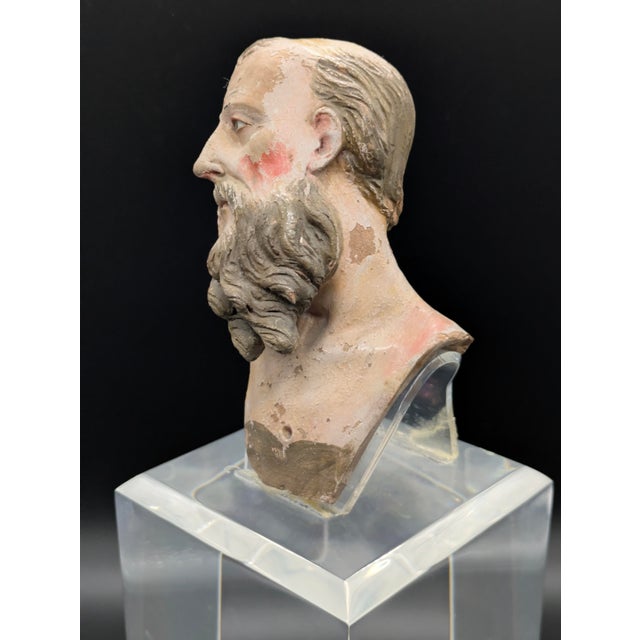 Late 18th Century Neapolitan Glass-Eyed Santon Head For Sale - Image 10 of 12