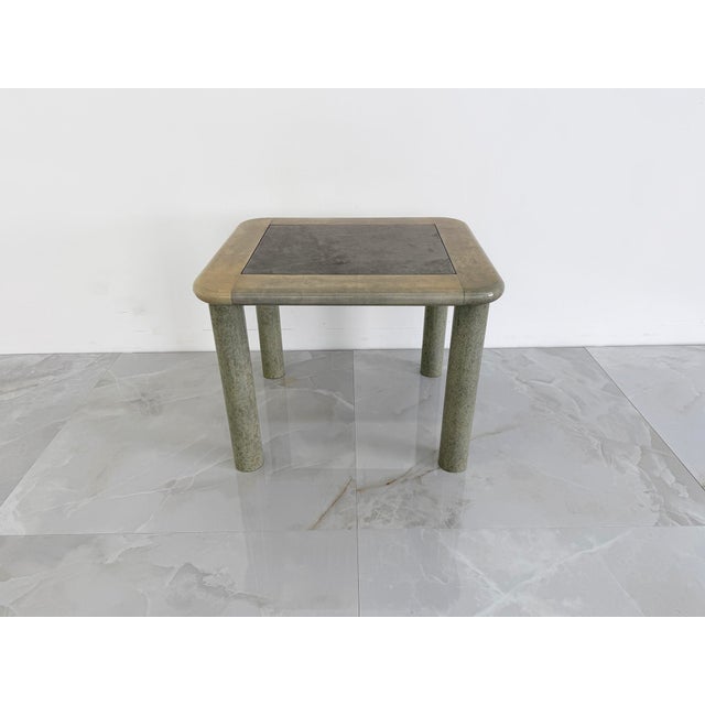 Karl Springer LTD Goatskin and Suede Flip Top Game Table, Karl Springer, 1970's For Sale - Image 4 of 14