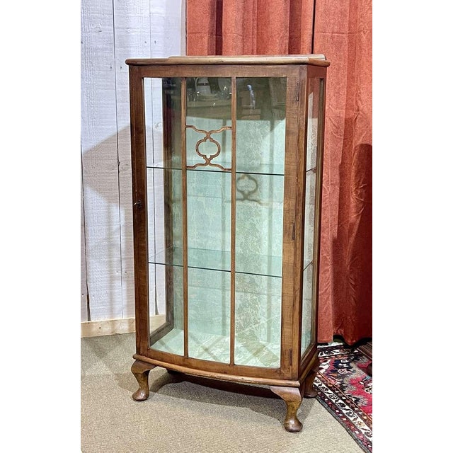 English Walnut Display Cabinet, 1950s For Sale - Image 5 of 18