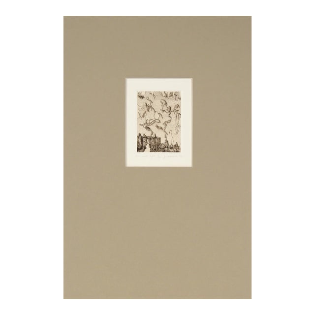 "One Mile Left" - 1976 Surrealist Lithograph by Jim Crabb For Sale