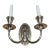 Vintage Classic Double-Arm Wall Sconce Polished Metal Finish For Sale