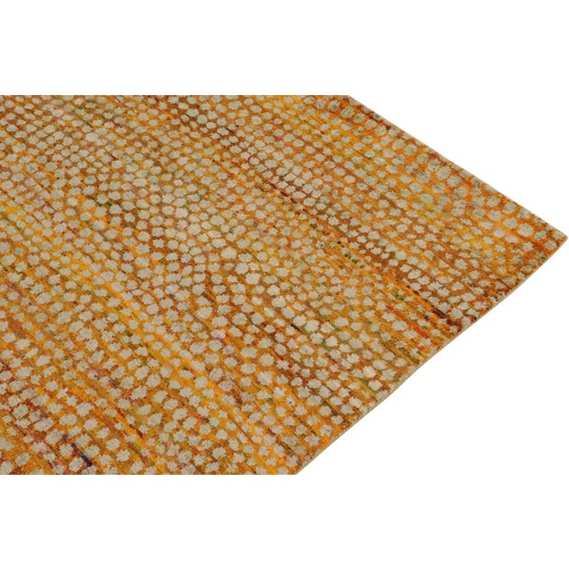2010s Rug & Kilim’s Contemporary Rug in Golden-Yellow With White Dots Pattern For Sale - Image 5 of 7