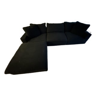 Restortion Hardware the Cloud Black Fabric Chaise Lounge For Sale