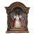 Turn of the Century French Wax Madonna and Child in Oak and Glass Case For Sale