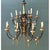 Wood Vintage Gilt Wood and Metal Twelve-Light Chandelier For Sale - Image 7 of 12