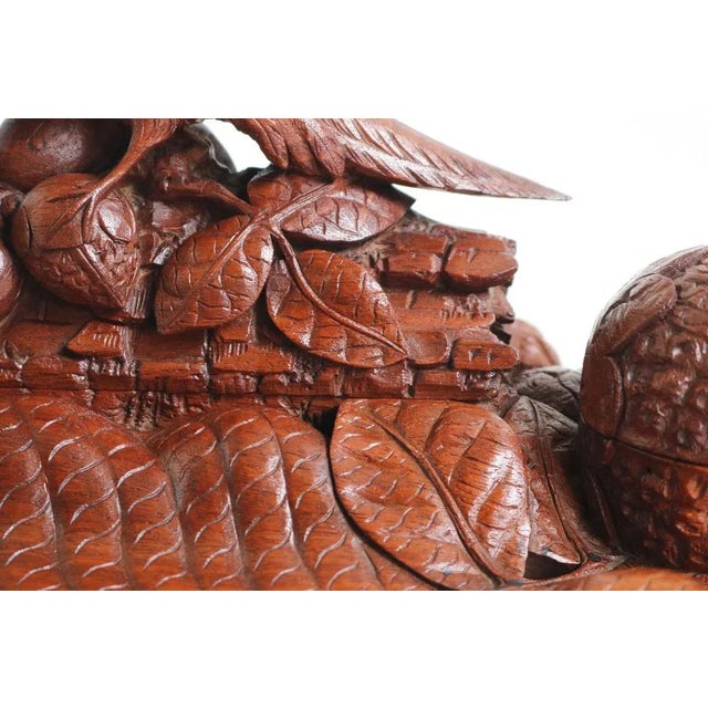 Large Exceptional Swiss Black Forest Double Inkwell, 1880 For Sale - Image 3 of 13