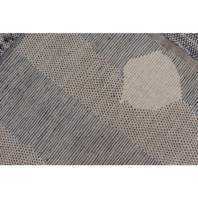 Modern Piled Rug by Keivan Woven Arts in Blue's With Abstract Design 9'6 X 11'3 For Sale - Image 12 of 12