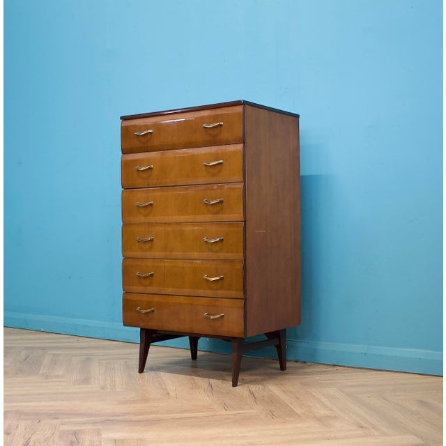 Mid-Century Modern Mid-Century Modern Walnut Chest of Drawers from Meredew, 1960s For Sale - Image 3 of 10