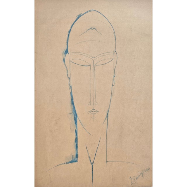 A. Modigliani, Testa di Cariatide / Caryatid Head, Lithograph For Sale