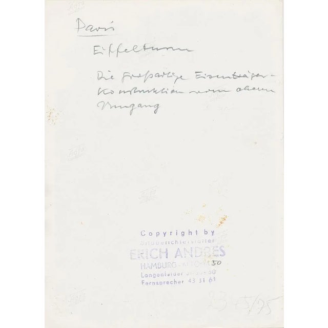 Eiffel Tower, France, 1950s, Black & White Photograph For Sale - Image 4 of 5