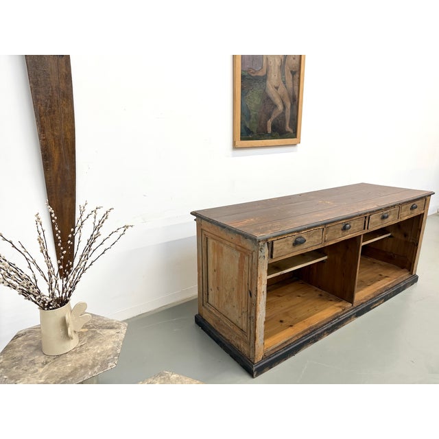 Large Antique Pine Trading Counter, 1890s For Sale - Image 18 of 18