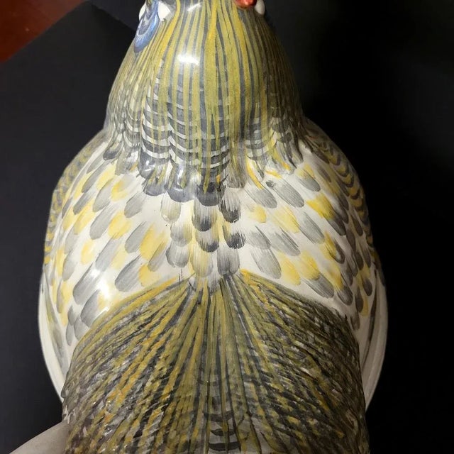 Gray Large Vintage Italian Majolica Hen Chicken Rooster Tureen Centerpiece For Sale - Image 8 of 11