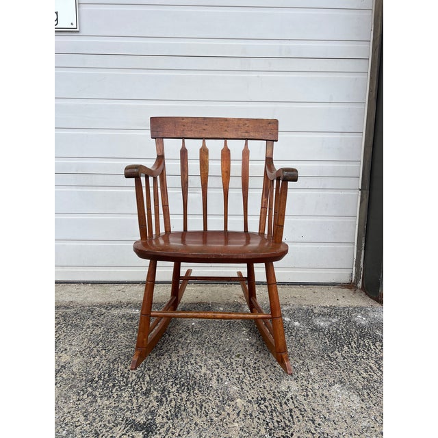 Antique Petite Rocking Chair With Beautuful Patina For Sale - Image 4 of 13