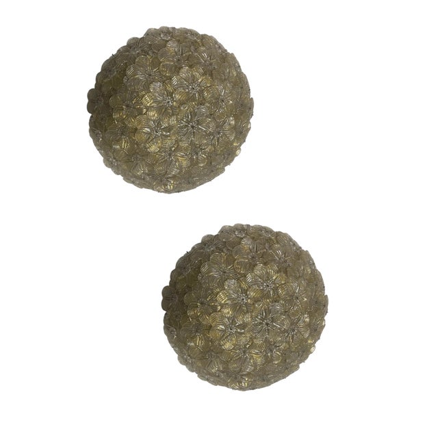 Murano Glass Flower Flushmounts from Seguso, 1960s, Set of 2 For Sale - Image 13 of 13