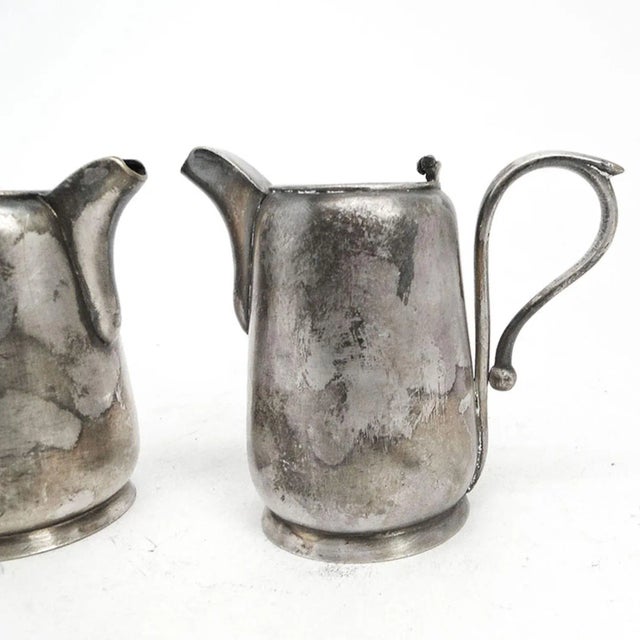Metal Art Nouveau Milk Jugs from Jarra, Poland, 1900s, Set of 2 For Sale - Image 7 of 9