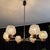 Metal Mid-Century Modern 6-Arm Chandelier with Pressed Glass Shades, Late 20th Century For Sale - Image 7 of 17