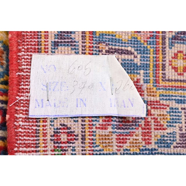 Vintage Hand-Knotted Persian Kashan Room Size Wool Area Rug For Sale - Image 9 of 10