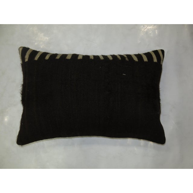 Late 20th Century Minimal Mohair Lumbar Size Rug Pillow For Sale - Image 5 of 5
